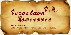 Veroslava Momirović vizit kartica